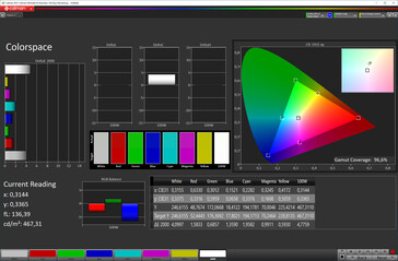 色彩空间（"原色 "色彩方案，sRGB目标色彩空间）。