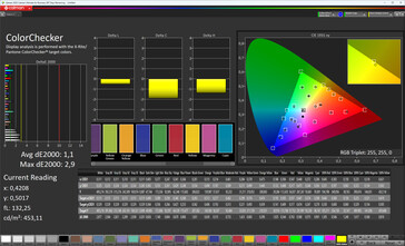 色彩准确度（配置文件：Original Pro，暖色，目标色彩空间：sRGB）