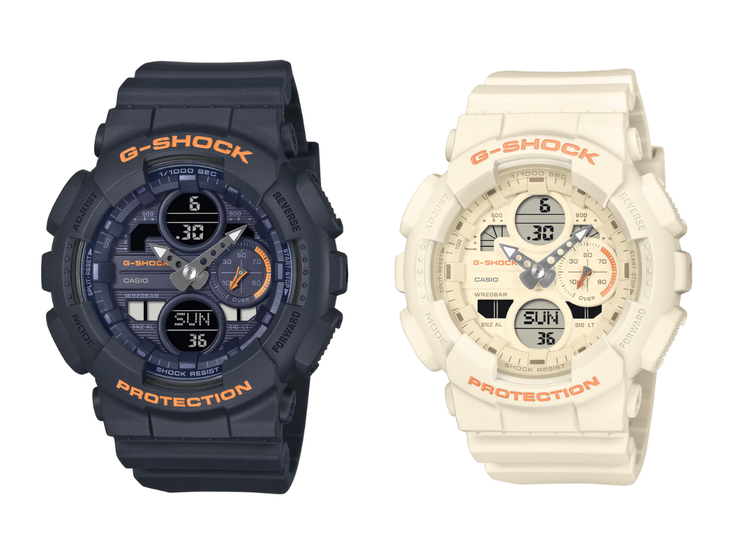 卡西欧 G-Shock GMA-S140-2A(左)和 GMA-S140-7A(右)手表。(图片来源:卡西欧)