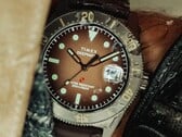 Huckberry x Timex Deepwater Reef 200 潜水表，配有棕色表盘、不锈钢表壳、黑色表圈及同色系棕色表带。