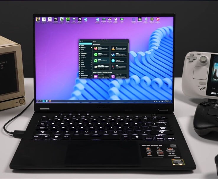在华硕 TUF Gaming A14 上运行的 SteamOS 桌面模式