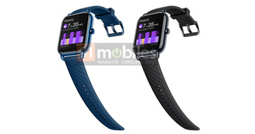 据称，Nord Watch将有蓝色和黑色两种颜色。(来源: 91Mobiles)