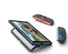 任天堂Switch 2放置在支架上,Joy-Con手柄已拆下。