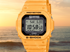 新款卡西欧 G-Shock x 日本冲浪者基金会手表（如图）即将在更多欧洲国家发售。(图片来源：卡西欧，已编辑）