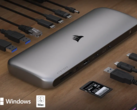 你可以将海盗船TBT200 Thunderbolt 4底座连接到两个4K HDR显示器。(图片来源：Corsair)