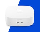 新款 OmniDesk Mini 最高可搭载 Core 5 320 处理器。图为:展示该迷你电脑正面的宣传图。