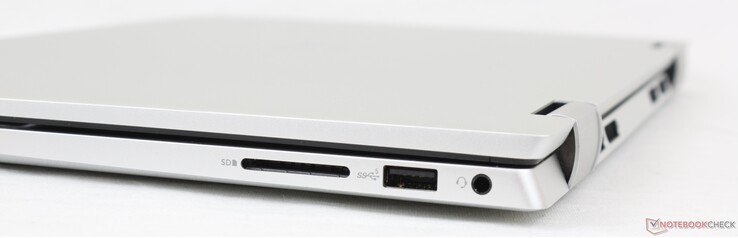 右边。SD读卡器，USB-A 3.2 Gen. 1，3.5毫米耳机