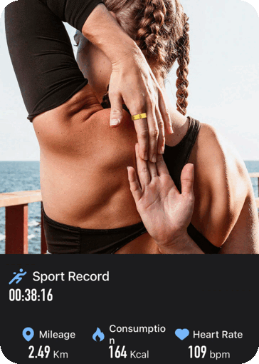 Qring Titan Pro 智能戒指可以记录步数、消耗的卡路里以及活动时间（图片来源：Qring）