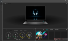 Alienware 指挥中心主屏幕