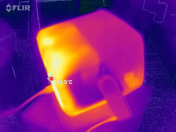 侧面保持冷却，最高温度为 25 °C