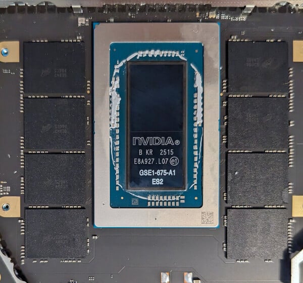 Nvidia RTX Spark芯片组的特写镜头。