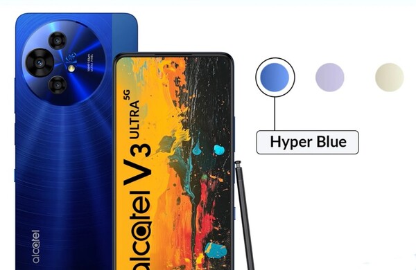 阿尔卡特 V3 Ultra 将有三种颜色可供选择，包括超蓝。(图片来源：Flipkart）