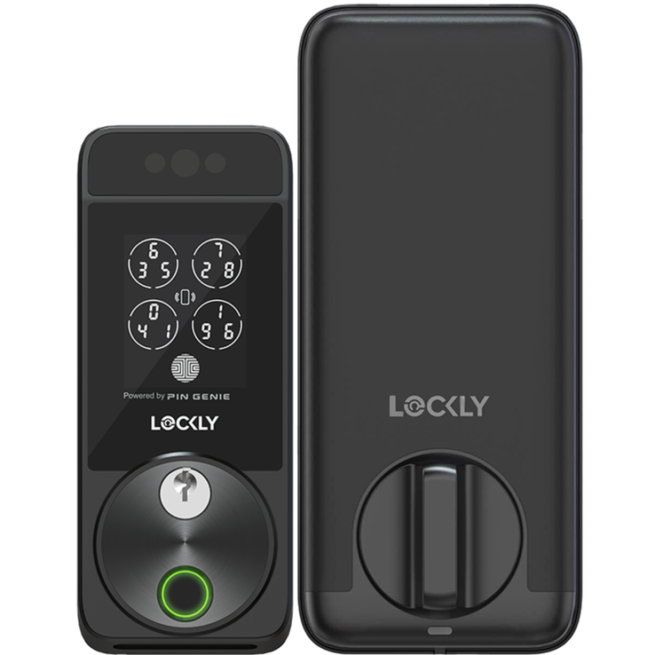 Lockly 的 Visage 有多种解锁方式：面部解锁、生物识别、RFID 卡、PIN 密码和金属钥匙。(来源：Lockly）