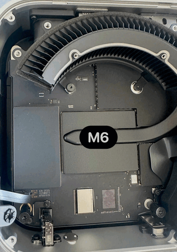 NAND 已焊接在 M6 Mac Mini 上