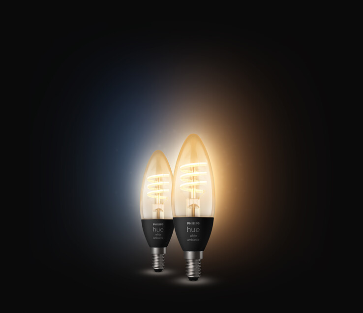 飞利浦Hue Filament烛光灯泡。(图片来源: Signify)