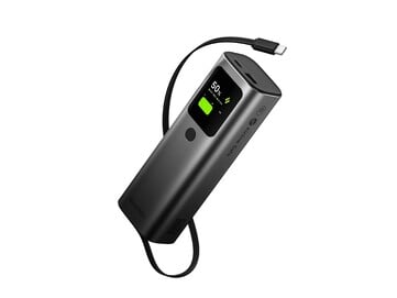 Sharge 可伸缩 165 电源箱采用 27.56 英寸可伸缩 USB-C 电缆。(图片来源：Sharge）