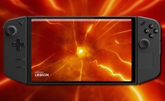联想Legion Go 游戏掌机的图片被泄露，图片显示该掌机配备了可拆卸控制器。(图片来源：Windowsreport/Unsplash - 已编辑）