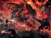 显示《Nioh.Complete Edition》中两个角色和一个怪物的图片：完整版。