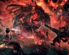 显示《Nioh.Complete Edition》中两个角色和一个怪物的图片：完整版。