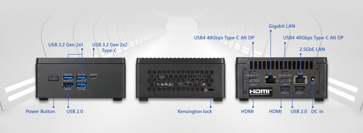 迷你 PC 的端口（图片来源：ECS）