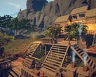 一张展示《Survival: Fountain of Youth》中建筑的图片,该游戏目前正在 Steam 上发售。