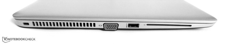 Left side: Kensington lock, VGA, USB 3.0 Type-A, SmartCard Reader