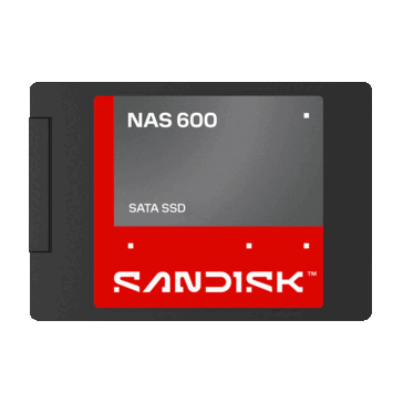 SanDisk NAS 600 2.5 英寸 SATA 固态硬盘,带有红灰色标签