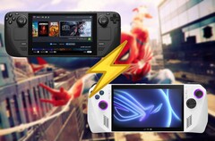 Steam Deck 在《蜘蛛侠 2》中表现不佳，而 ROG Ally 则表现不错。(图片来源：Steam、华硕、Valve，经编辑）