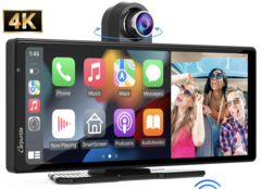 对于那些不想拆卸仪表盘安装Android Auto 或 Car Play 车载单元的人来说,还有其他选择(图片来源:Carpuride)。