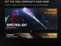 死亡之光》的截屏：野兽》展示了幽灵蝙蝠和轻骑兵神器弯刀（图片来源：Techland）