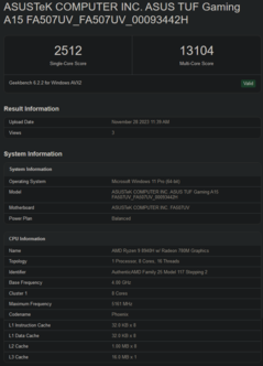 Ryzen 9 8940H Geekbench 列表（图片来自 Geekbench）