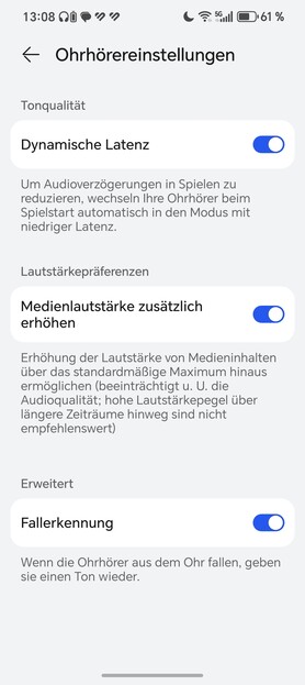 耳塞设置:谷歌Android