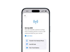 iPhone Air 上的 eSIM 设置屏幕。