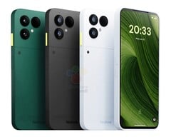 据报道，Fairphone 6 将有三种颜色可供选择，包括森林绿和云朵白（图片来源：Winfuture）