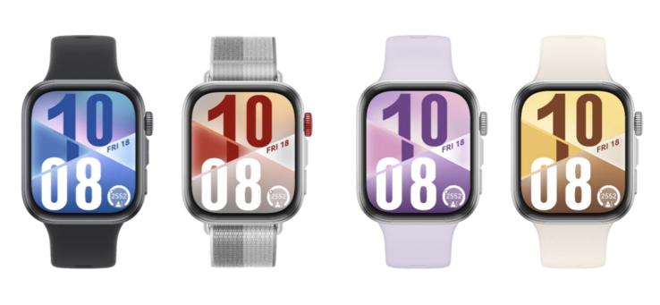 华为 Watch Fit 4 智能手表有上图所示的四种配色。(图片来源：华为）