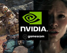 Nvidia Gamescom 2025 横幅展示全新 DLSS 4 游戏（图片来源：Nvidia，Gamescom 有删改）