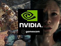 Nvidia Gamescom 2025 横幅展示全新 DLSS 4 游戏(图片来源:Nvidia,Gamescom 有删改)