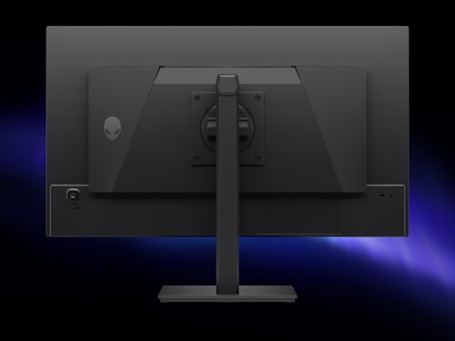 展示的 Alienware AW2726DM 27 英寸 OLED 游戏显示器背面