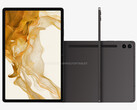 Galaxy Tab S9 FE Plus 的四种上市颜色之一。(图片来源：@OnLeaks & WolfofTablet）