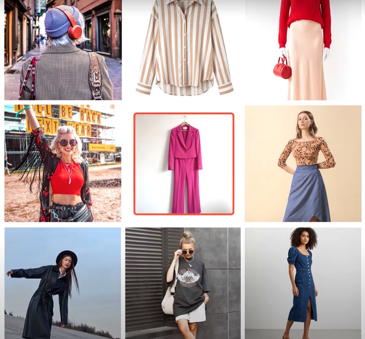 用户使用 Doppl 应用程序挑选服装试穿。(图片来源：谷歌实验室）