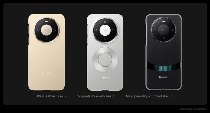 华为销售几款 Mate 80 Pro 的官方保护套，其中一款可提供液体冷却功能。(图片来源：华为）