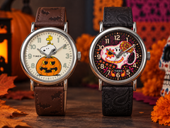 全新 Peanuts x Timex Weekender Pumpkin 和 Day of the Dead 腕表饰有应季 Snoopy 艺术图案,并配备压纹皮革表带