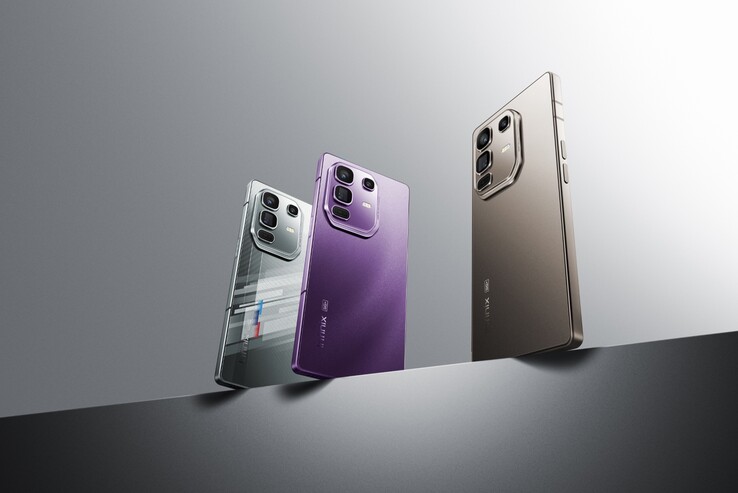 Infinix Note 50 Pro+ 5G 将提供钛金灰、魔法紫和赛车版（图片来源：Infinix）