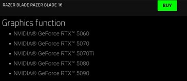 全新 Razer Blade 16 将以 RTX 5060 Laptop GPU 低端起步。(图片来源：雷蛇中国）