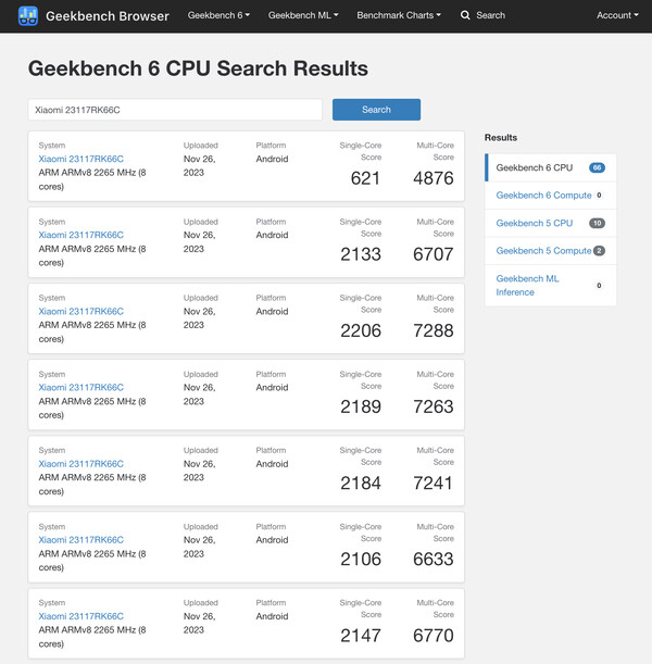 (图片来源：Geekbench）