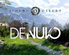 图为带有 Denuvo 徽标的深红色沙漠横幅