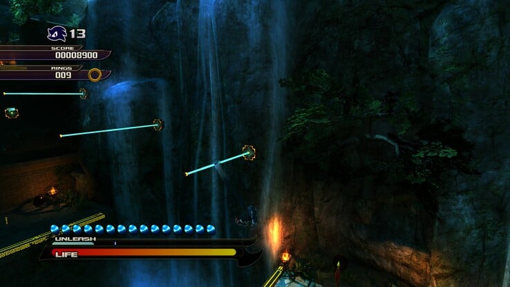 在 Sonic Unleashed 的夜间关卡中化身“Werehog”荡来荡去;在 Unleashed Recompiled 发布之前,不借助模拟器就无法在 PC 上游玩这些关卡。