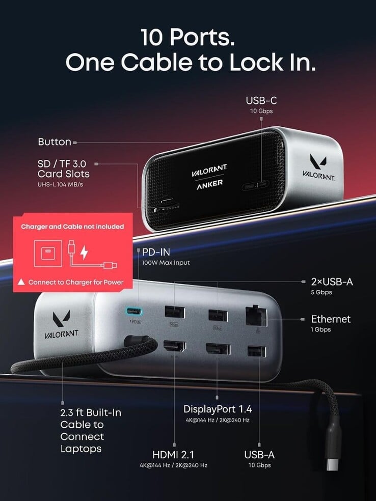 Anker Nano 10 合 1 USB-C 集线器 Valorant 限定版