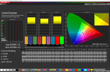 色彩保真度（色彩配置文件：自然色，色彩目标空间：sRGB）