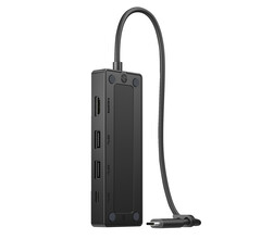 惠普 USB-C Travel Hub G3 重量仅为 63.5 克，尺寸为 116 x 42 x 14 毫米。(图片来源：惠普）